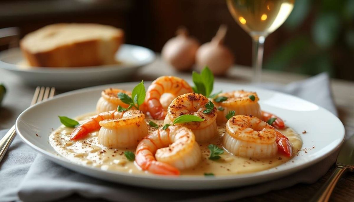 Cassolette de Saint-Jacques et Crevettes : Un Plat Élégant
