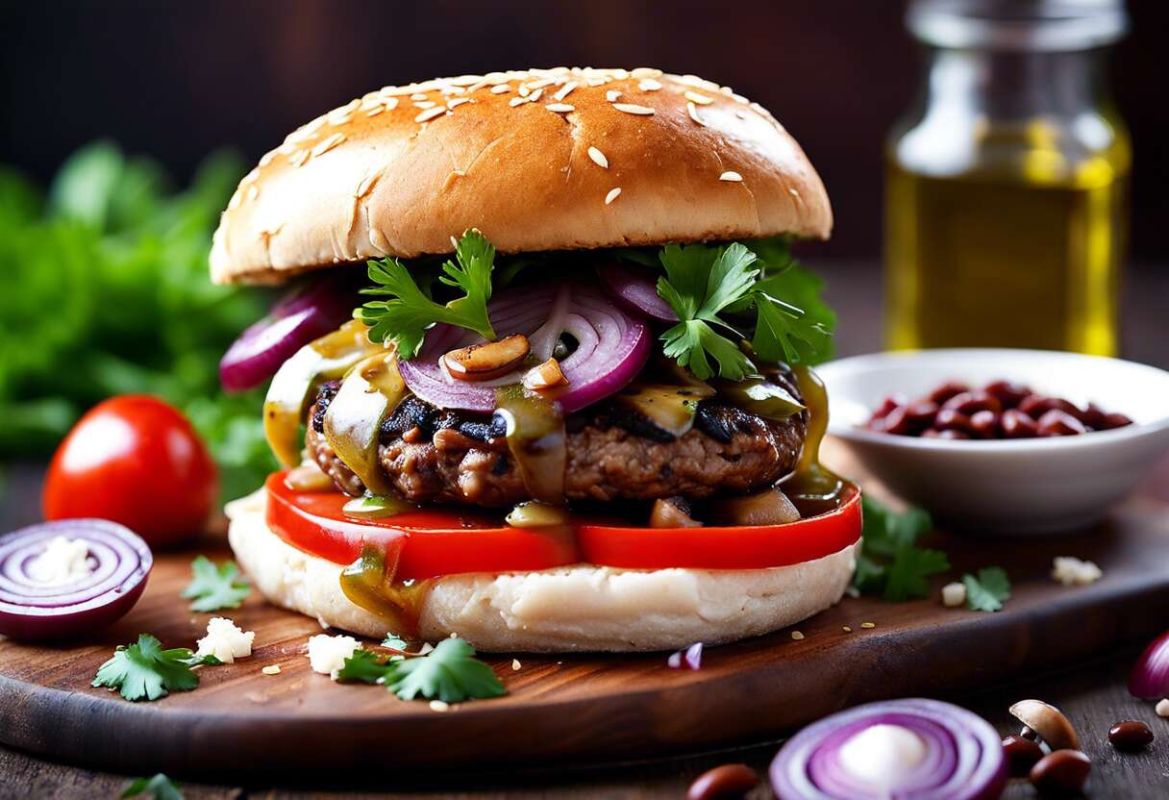 Burgers végétariens : un délice à base de champignons et d’haricots rouges