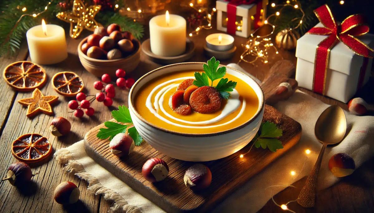 Surprenez vos invités avec un velouté de potimarron aux châtaignes pour Noël