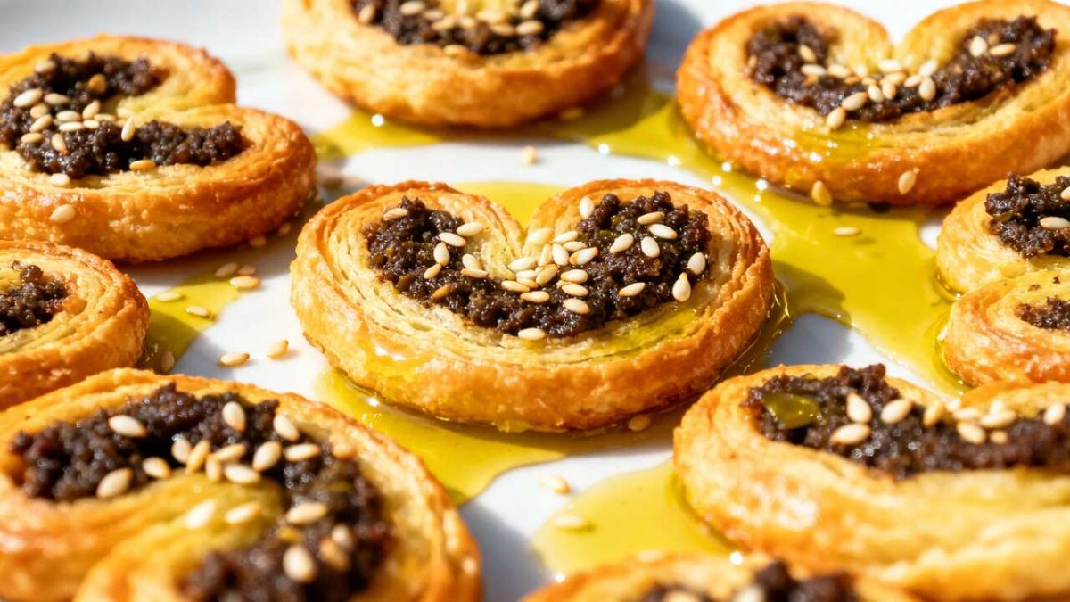 Recette de palmiers feuilletés légers à la tapenade