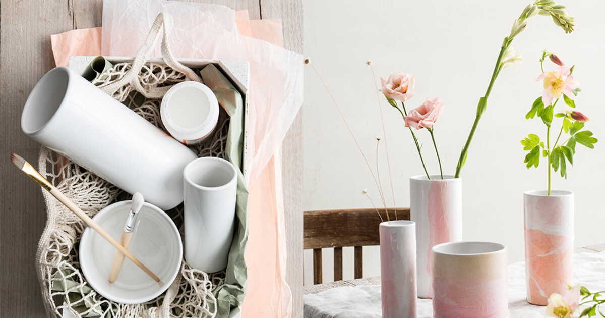 Un vase à l'aspect marbré