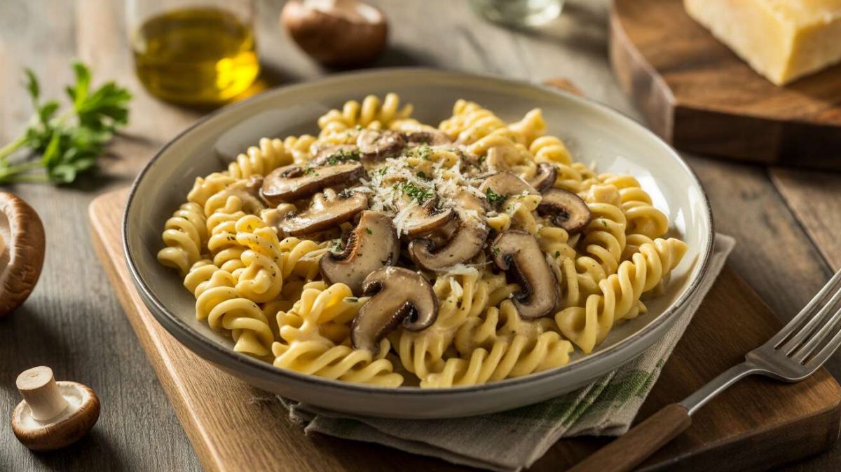 Un dîner express et savoureux : fusilli aux champignons et crème légère
