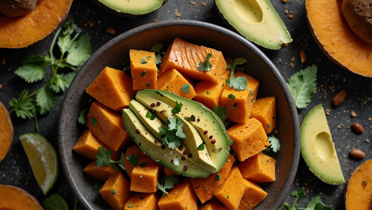 la salade de patates douces et d’avocat, une explosion de saveurs