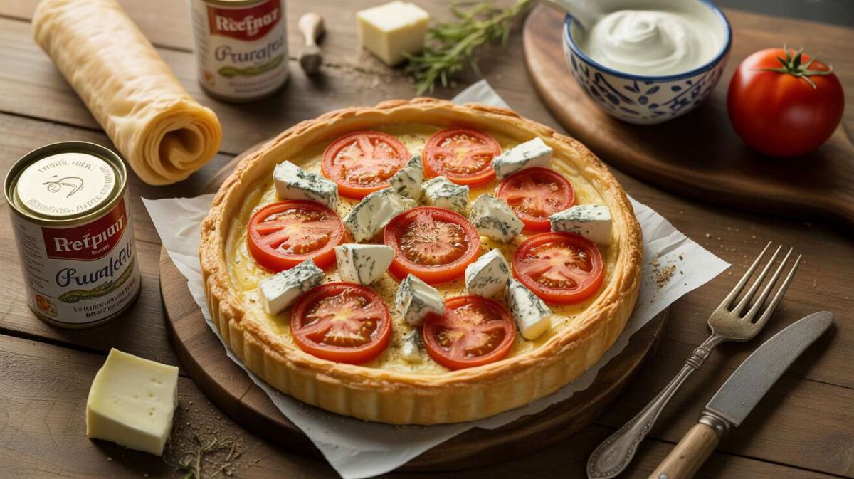 Découvrez la tarte à la tomate et au bleu, un régal pour les papilles