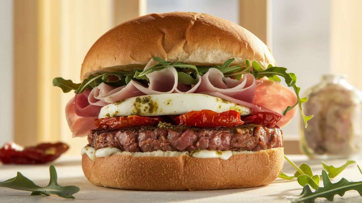 Un croq'burger italien irrésistible à la mozzarella et jambon sec