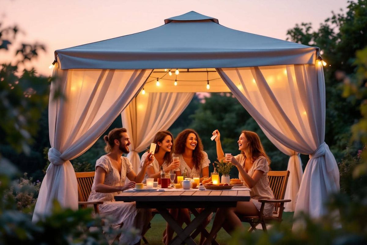Un abri chic pour vos soirées d'été : la tonnelle pliante à prix réduit