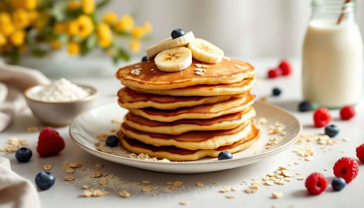 Des pancakes à la banane et flocons d'avoine pour un petit-déjeuner sain et savoureux