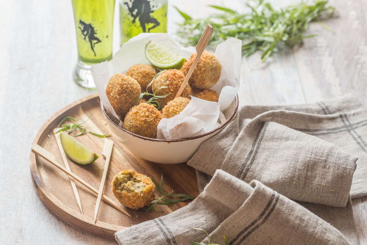Des croquettes de pois chiche et sardines à l'estragon pour vos apéros festifs