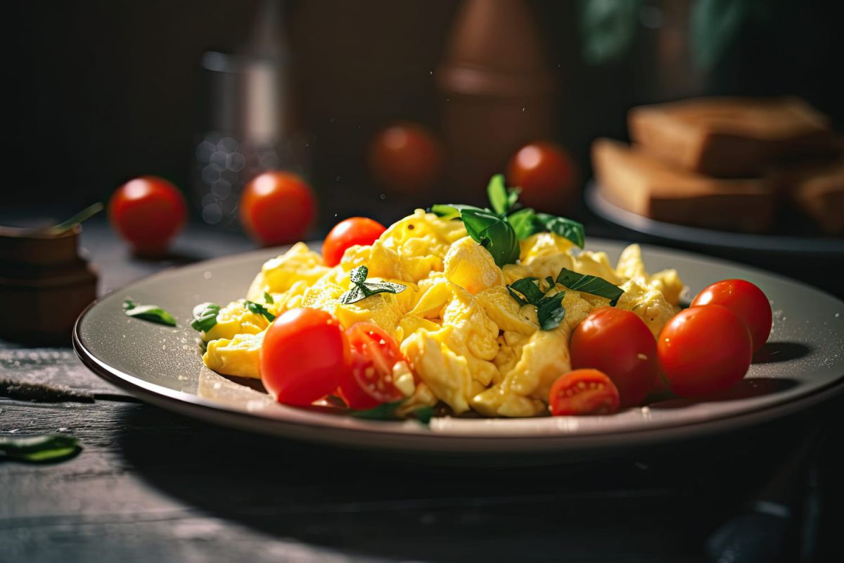 Oeufs brouillés à la provençale de Laurent Mariotte
