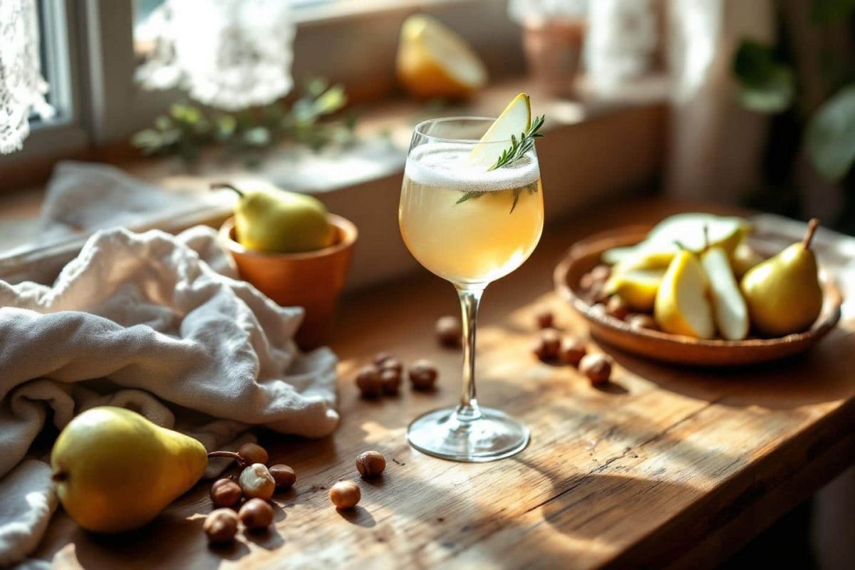 Un jour, un cocktail : Gin poire-noisette pétillant