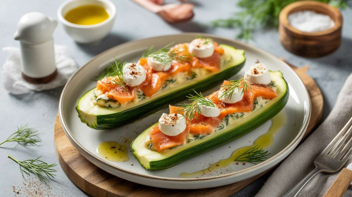 Savourez des courgettes farcies au saumon et fromage de chèvre