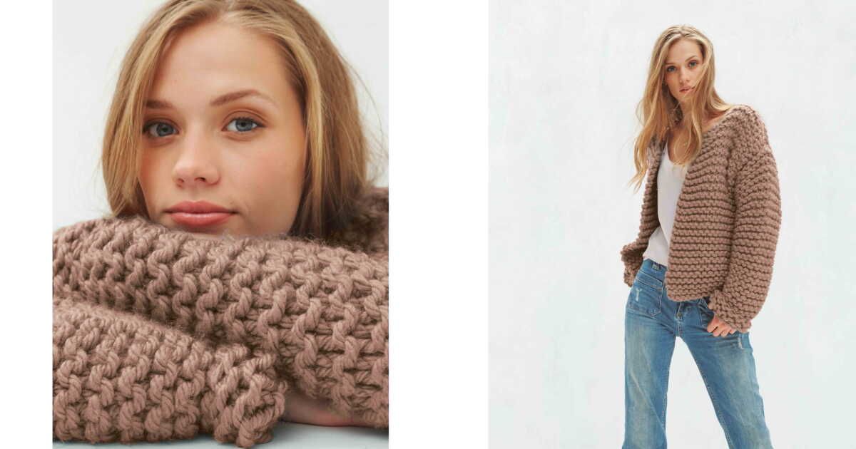 Découvrez la veste en fil XXL pour un tricot facile et rapide