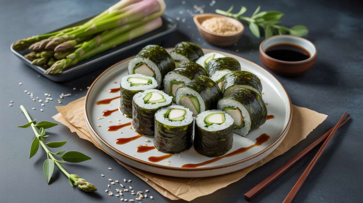 Savourez des makis au fromage frais et asperges vertes : une recette élégante