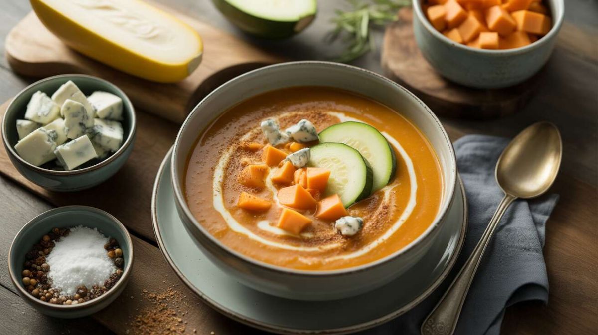 Élégante soupe à la courge et au bleu : un plat réconfortant